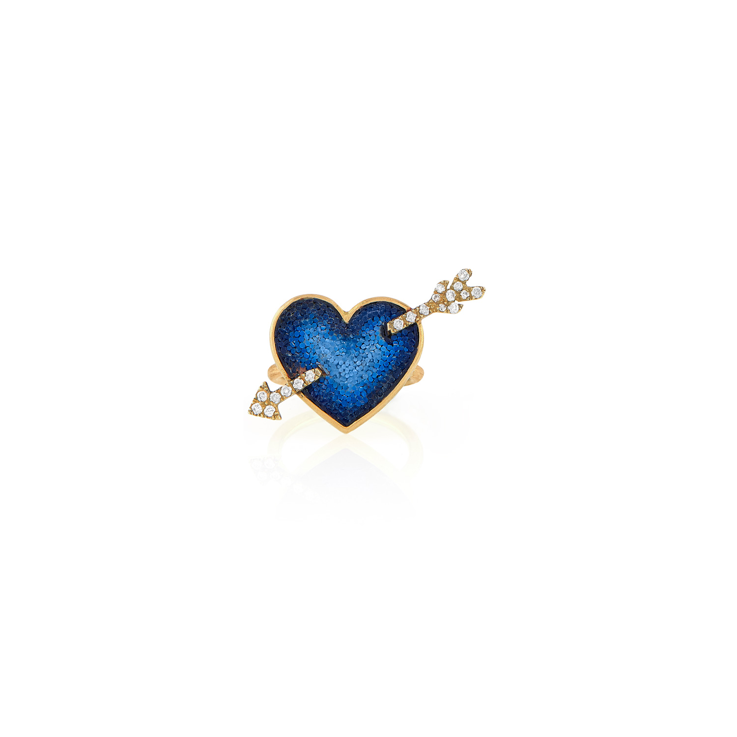 Blue Heart Ring top view