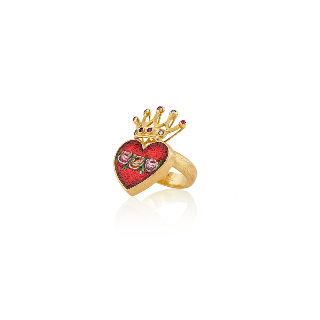 Crown Heart Ring front view